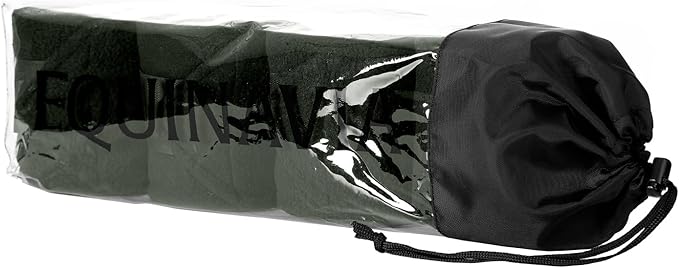 Equinavia Luna 9' Fleece Polo Wraps, Set of 4 Horse Leg Bandages with Storage Bag | Black - One Size - Hunter Green - One Size
