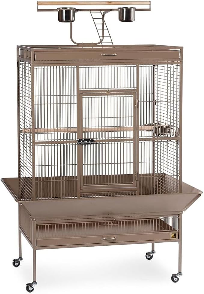 Suburban Sophistication Playtop Bird Home with Spacious Design, Durable Materials, Removable Perches Large/Coco
