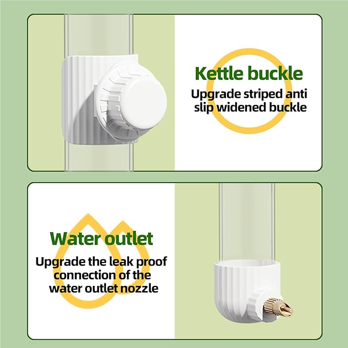 9.4 Fl Oz Bird Water Feeder No Mess Bird Cage Suspended Automatic Water Dispenser Parakeet Cockatiel Finch Lovebirds Budgies Canary (Green, 9.4 fl oz (280ml))