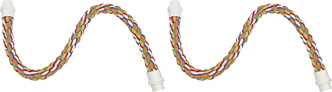 34 Inch Flex Rope (Large) - Bendable Fun Climbing Perch Cage Accessory Toy - Sugar Gliders, Squirrels, Degus, Marmosets, Monkeys, Parrots, Birds, Rats & Other Small Animals (Pack of 2)
