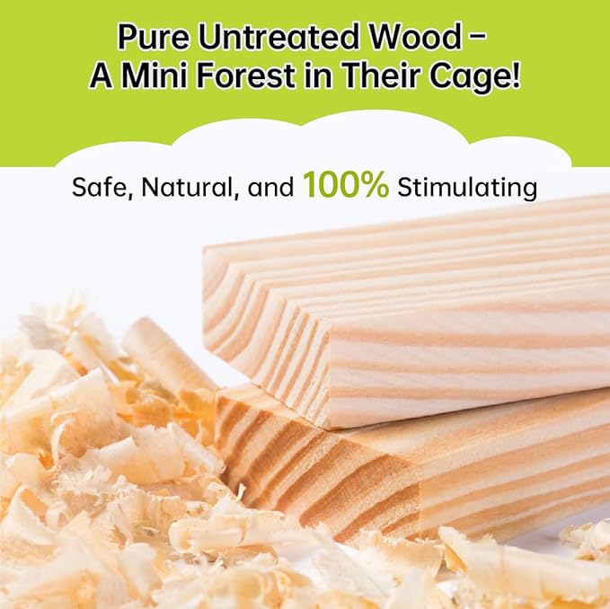 Wooden Rat Climbing Toys for Pet Rats - Natural Cage Accessories,Climbing Ladder,Hanging Enrichment Toys for Fancy Rats,Fun & Safe Play & Chew Activities,L
