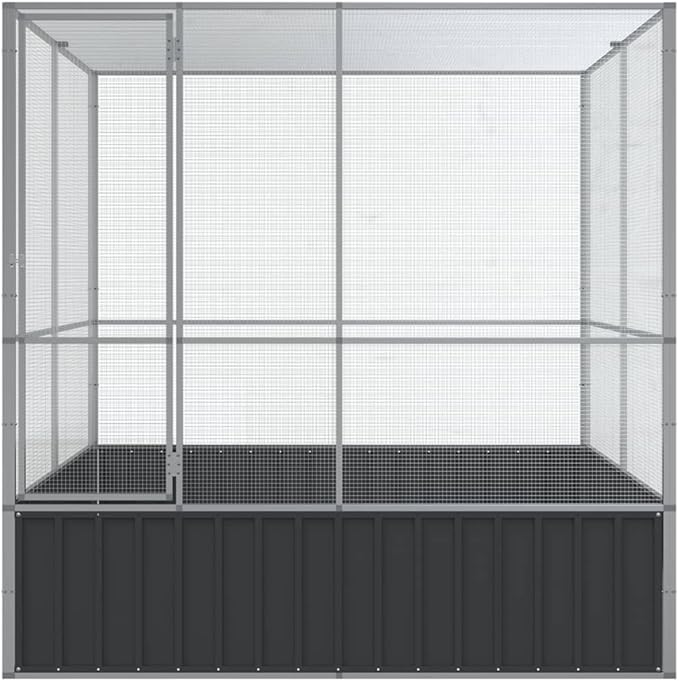 Large Bird Aviary, Outdoor Galvanized Steel Bird Cage, Galvanized Steel Outdoor Bird Aviary, Mesh Fence Bird House for Parrot, Parakeet, Dove, Cockatiel, 83.1"x81.5"x83.5"