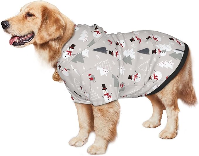 Christmas Gray Snowman Hoodie,Christmas Cosplay Dog Clothes with Pocket and Hat Winter Clothes Sweaters X-Small