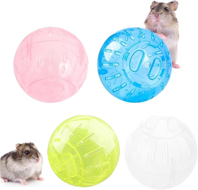 Transparent Silent Exercise Ball Plastic Spinner Hamster Running Wheel, Multiple Colors, Small Animal Exercise Wheel