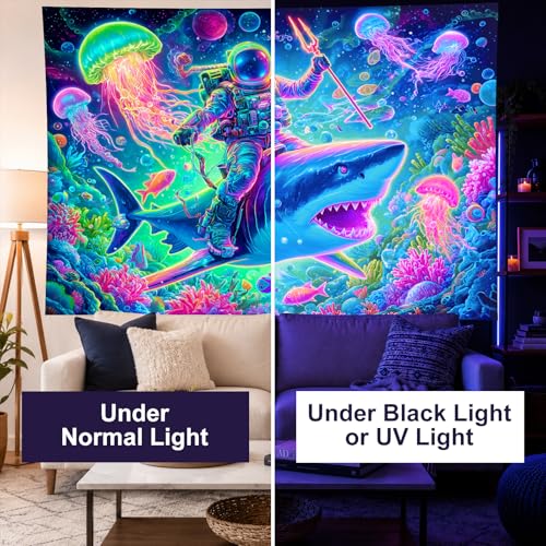 Blacklight Tapestry Galaxy Party Wall Decor 78 x 59 Inch