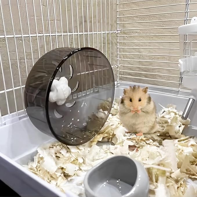 Joyzan Hamster Exercise Wheel, Mice Silent Quiet Running Spinner Mini Pet Small Guinea Pig Toy Mute Mount on Cage Accessories Gerbil Dwarf Syrian Rat Animal Chinchillas Dwarf Syrian Hedgehog Mouse 5in