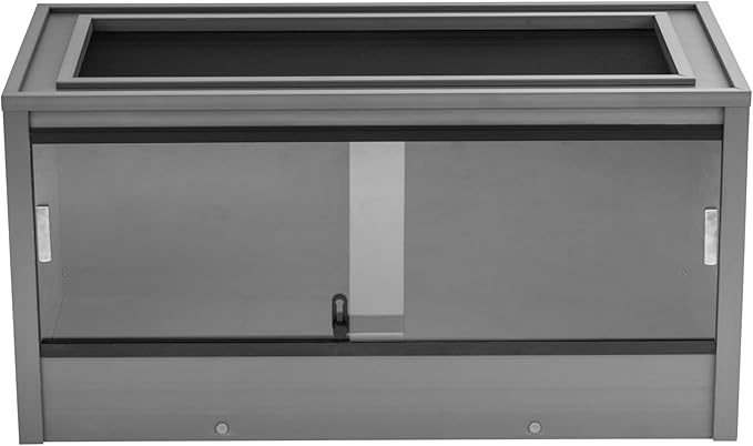 New Age Pet ECOFLEX Two Medium Reptile Enclosures with Matching Stacker and Cabinet Stand Set in Grey