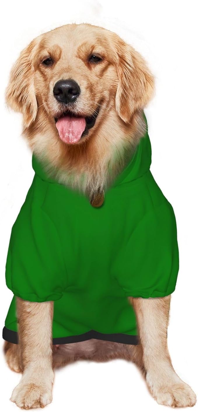Custom Dog Hoodie Add Your Design Soft & Warm Personalized Photo Text Logo Name Dog Clothes for Puppy Sweatshirt Hooded for Small Medium Large Dogs Girl/Boy Cats Green