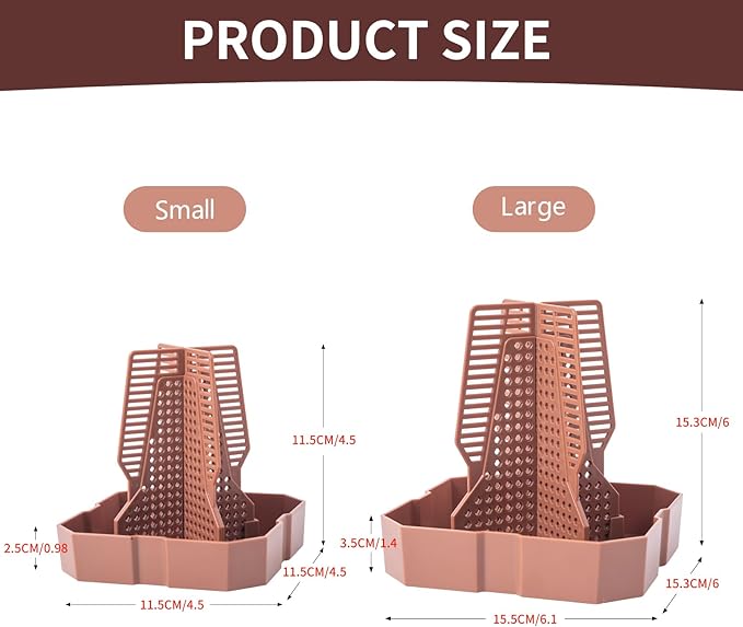 Reptile Feeder Bowls with Climbing Ladder for Chameleon,Bearded Dragon,Guardians Hunting Bugs Keep Training Terrarium Bowls for Lizards,Frogs,Geckos Other Small Pets,Brown (Large)