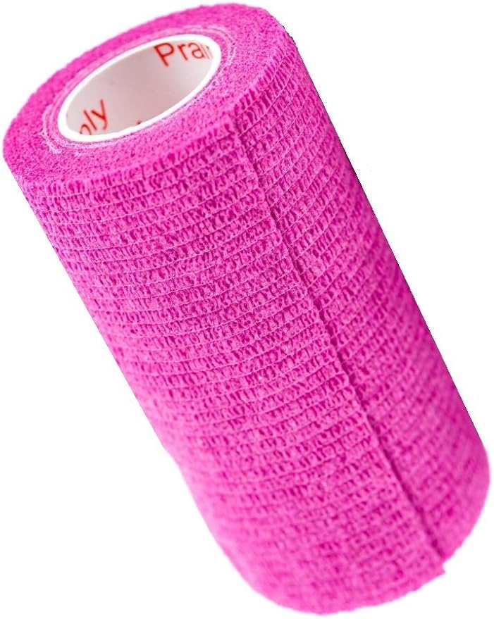 3 Inch Vet Wrap Tape Bulk (Fuchsia) (Pack of 24) Self Adhesive Adherent Adhering Flex Bandage Grip Roll for Dog Cat Pet Horse
