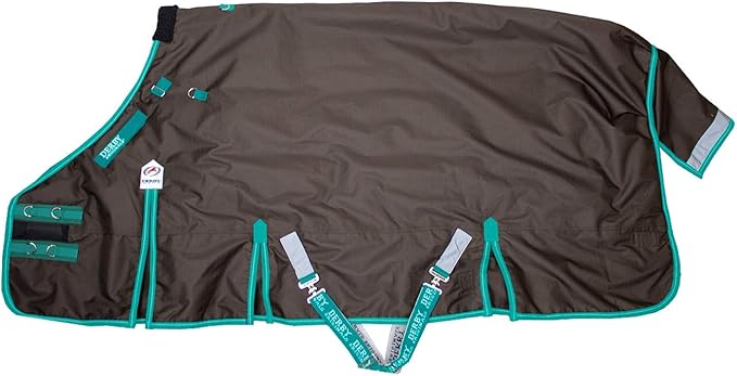 Derby Originals Nordic Tough 1200D Ripstop Waterproof Reflective Winter Horse Turnout Blanket 300g Heavy Weight, Chocolate Brown, 84"