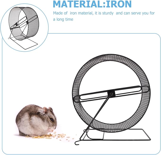 Mikikit Chinchilla Wheel Hamster Running Wheel Iron Fitness Chinchilla Silk Screen Large