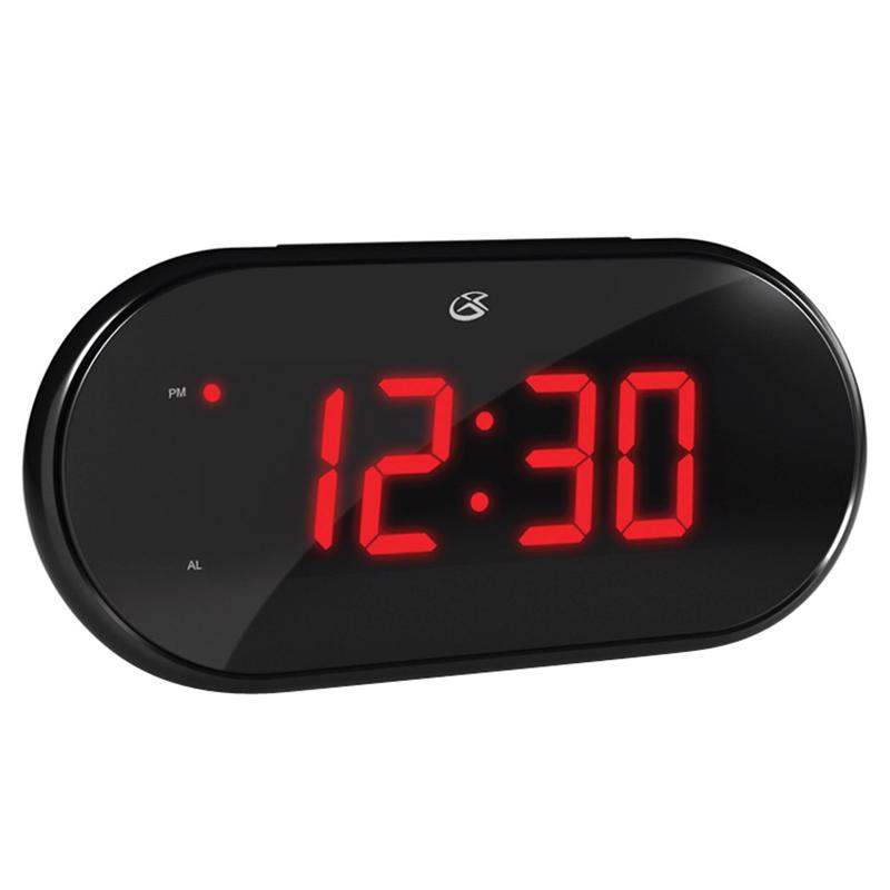 GPX 3 in. Black AM/FM Clock Radio Digital Plug-In C253B