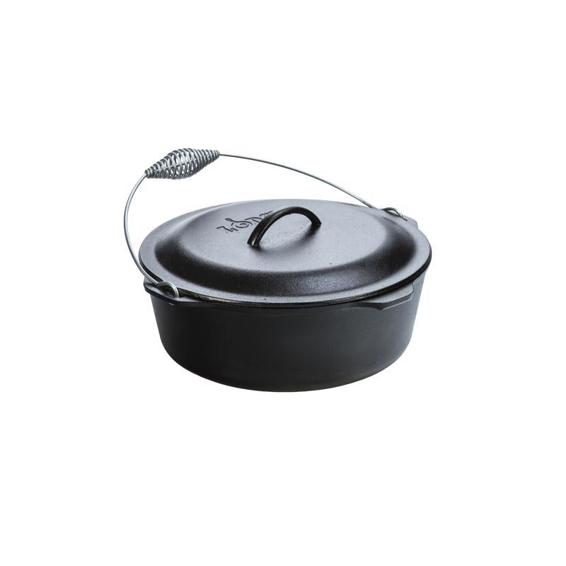 Lodge Logic Cast Iron Dutch Oven 12.875 in. 9 qt Black L12D03