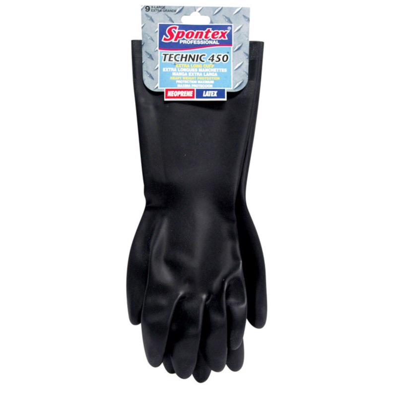 Spontex Technic 450 Latex/Neoprene Cleaning Gloves M Black 33557 1 pk