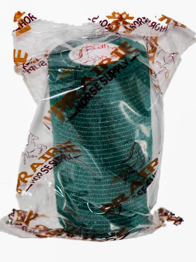 Vet Wrap Tape (Hunter Green) (2 Pack) (3 Inch x 15 feet) Self Adhesive Adherent Adhering Cohesive Flex Self Stick Bandage Grip Roll Dog Cat Pet Horse