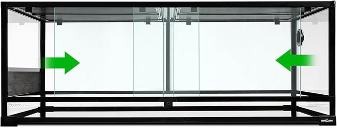 REPTI ZOO 48''x24''x18'' Glass Reptile Terrarium, Front Opening Snake Tank with Double Hinge Door, Reptile Enclosure with Top Screen Ventilation 85 Gallon