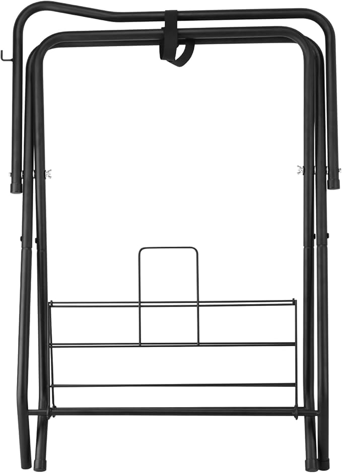 Folding Saddle Rack Heavy Duty Freestanding Horse Saddle Stand Detachable Saddle Rack Stand with Bottom Storage for English & Western Saddles