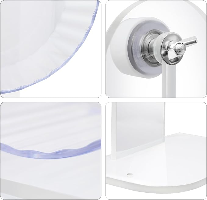 Silent Hamster Exercise Wheels - Fully Transparent, Height Adjustable Running Exercise Wheels for Various Small Animals (Medium)