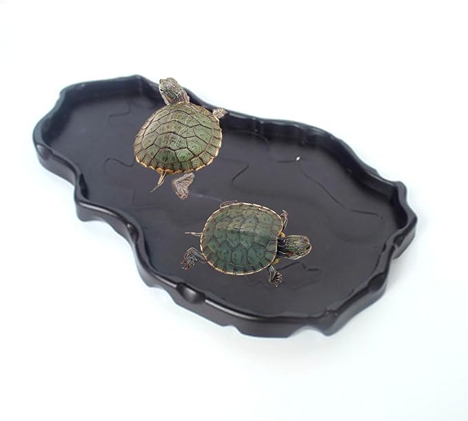Luminous Reptile Food Bowl,Large Water Dish,Terrarium Bowls, Tortoise Bowl (Black)
