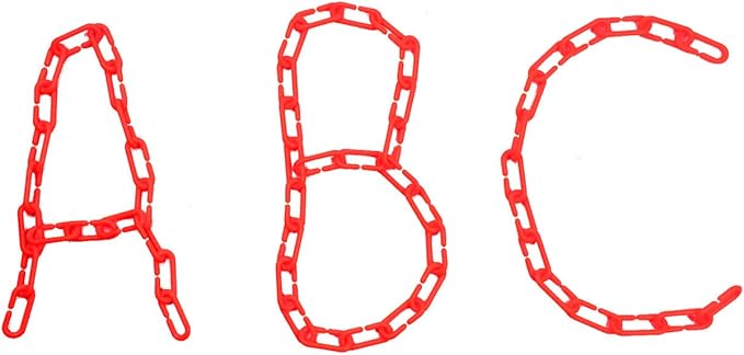 200-Piece Red Plastic Chain Links & Toys - Interlocking C-Clip Bird Cage Accessories for Parakeets, Sugar Gliders, Small Pets (Climbing/Swinging Toys)