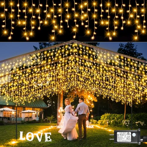 16.5FT 200 LED Icicle Lights for Outside