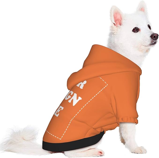 Dog Clothes, Custom Dog Hooded Sweatshirt, Personalized Pet Costume Robe Shirt with Text/Image/Club Name/Pet Shop Logo for Small Medium Large Dogs and Cats, Orange, XS