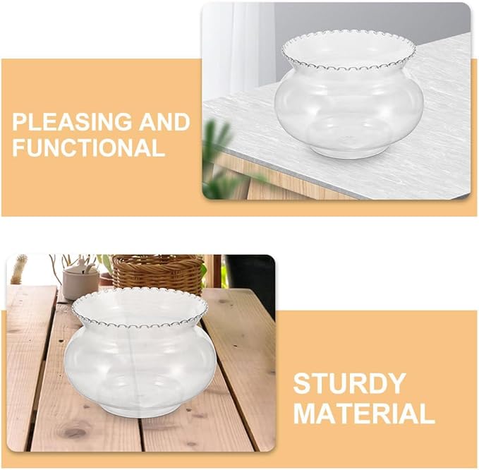 Cabilock Plastic Fish Bowl Clear Goldfish Bowl Globe Vase Terrarium Succulent Planter Holder for Home Wedding Decors 2200ml