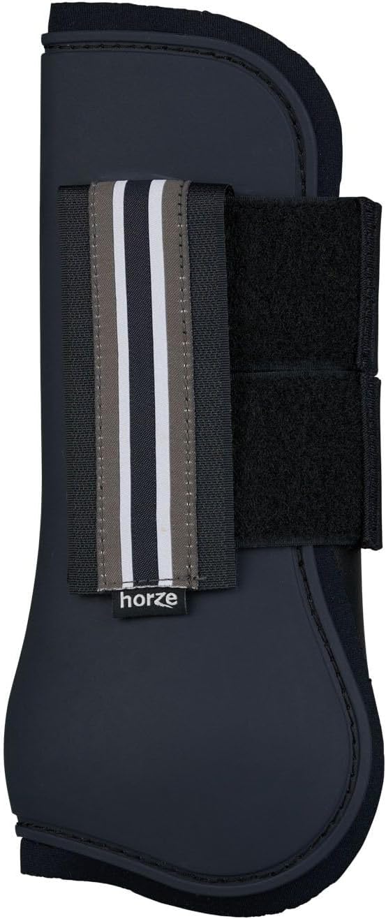HORZE Adepto Open Front Tendon Boots | Durable Shell with Neoprene Lining - Dark Navy - Pony