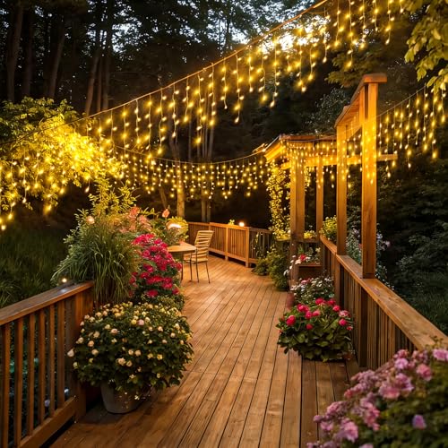 16.5FT 200 LED Icicle Lights for Outside