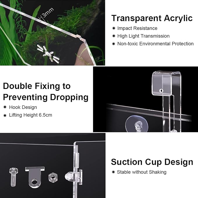 Acrylic Transparent Fish Tank, Breeding Isolation Box Aquarium Hatchery Incubator Holder with Screw Reinforcement, Convenient Use Comes with Isolation Board for Fish Breeding