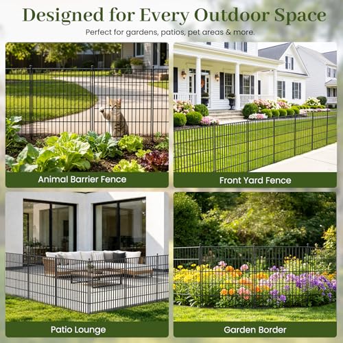 No Dig Garden Fence Outdoor for Yard (40 Sq Ft)