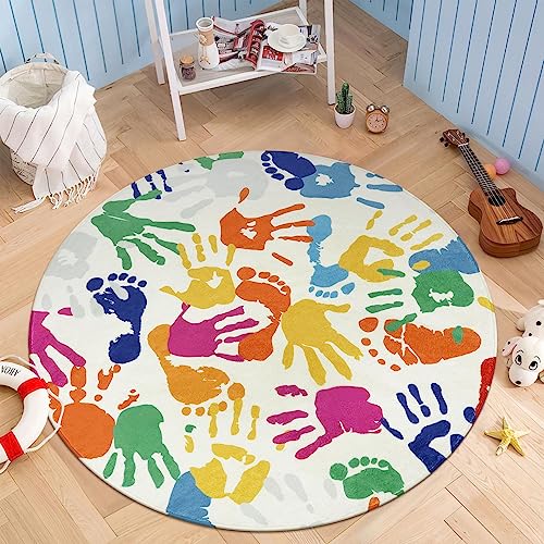 Colorful Round Rug for Kids Bedroom