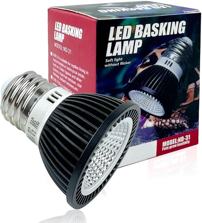 UVB Reptile Heat Lamp Bulbs, UVB Reptile Light Bulb, 3-Watt 5.0 UVA UVB Full Spectrum Light Bulb for Snake, Bearded Dragon, Lizard, Tortoise(Tropical UVB5.0)