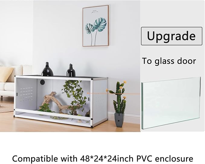 4x2x2FT Toxirium Terrarium Tempered Glass Replacement Doors - Secure Panels, Left & Right, 2-Pack - Durable for Reptile Enclosures