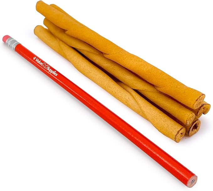 ValueBull USA - Rawhide Twists for Small Dogs, 5 Inch, Smoked, Varied Thicknesses, 200 Count Bulk Pack - Natural & Safe, USA Beef Hide, Long Lasting, Chemical Free, No Artificial Flavors