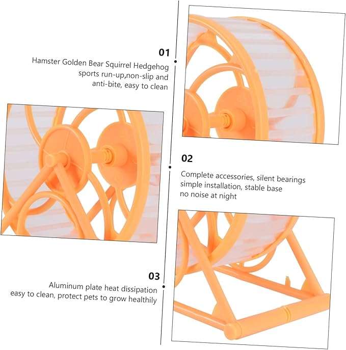 BESTonZON Silent Hamster Wheel for Small Pets Running Wheel for Hamsters Squirrels Hedgehogs Comfortable Exercise Entertainment for Gerbils Mice More
