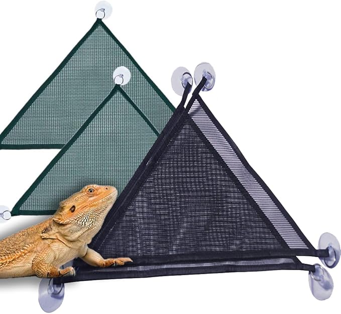 4 Pcs Bearded Dragon Lizard Hammock,Breathable Mesh Reptile Hammock, Suitable for Large & Small Bearded Dragons Anole Geckos Lizards or Chameleon(Black, Green)