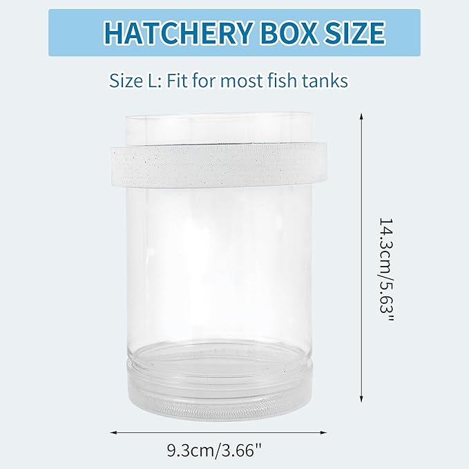 Suspensions Breeder Box, Floating Mesh Isolation Fish Tank Separator Set, Ideal for Aquatic Pets, Large, White, 1 Set