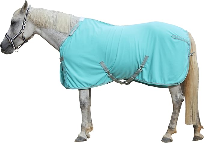 Horse Fleece Cooler, Blanket Liner - 300g Anti-Pilling Fleece, Moisture-Wicking, Cooling & Drying for Post-Workout, Bath & Travel, Prevent Overheating & Chilling Mintgreen 75