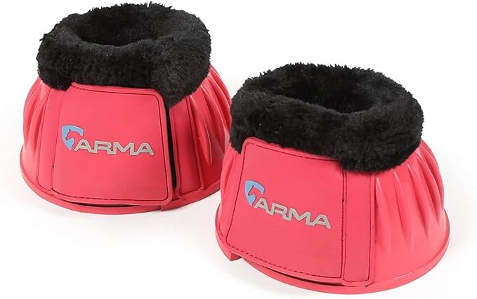 Shires Equestrian Equine Horse Arma Fleece Overreach Pink Cob Bell Boots