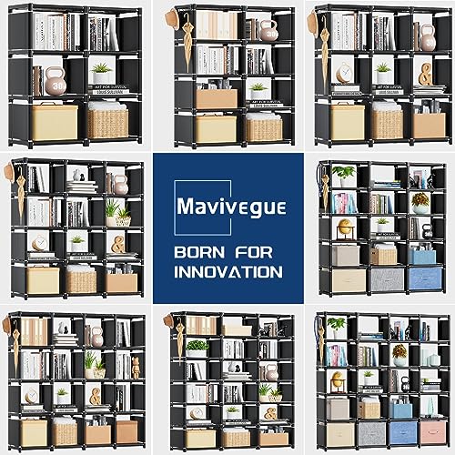 Black Book Shelf 10 Cube Storage Organizer Bookcases Closet (10 Count)