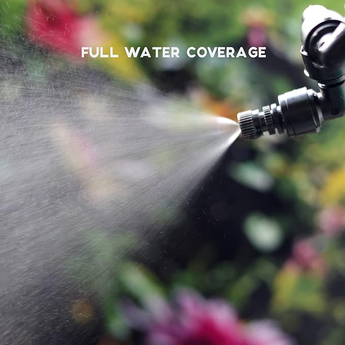 Reptile Misting Spray Nozzle for Rainforest Tank Pet Cooling Adjustable Reptile Nozzle Fogger Mist Sprinkler for Full Water Coverage, Replacement Micro Spray Nozzles, 2PCS
