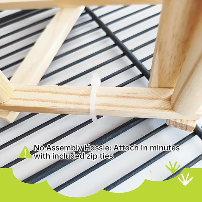 Wooden Rat Climbing Toys for Pet Rats - Natural Cage Accessories,Climbing Ladder,Hanging Enrichment Toys for Fancy Rats,Fun & Safe Play & Chew Activities,S