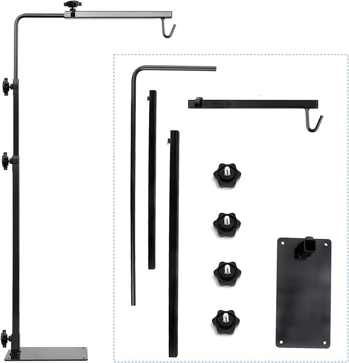Reptile Lamp Stand, 35 Inches Adjustable Heat Lamp Fixture Stand, Terrarium Stand for Holding Reptile Light Fixture and Heating Bulbs