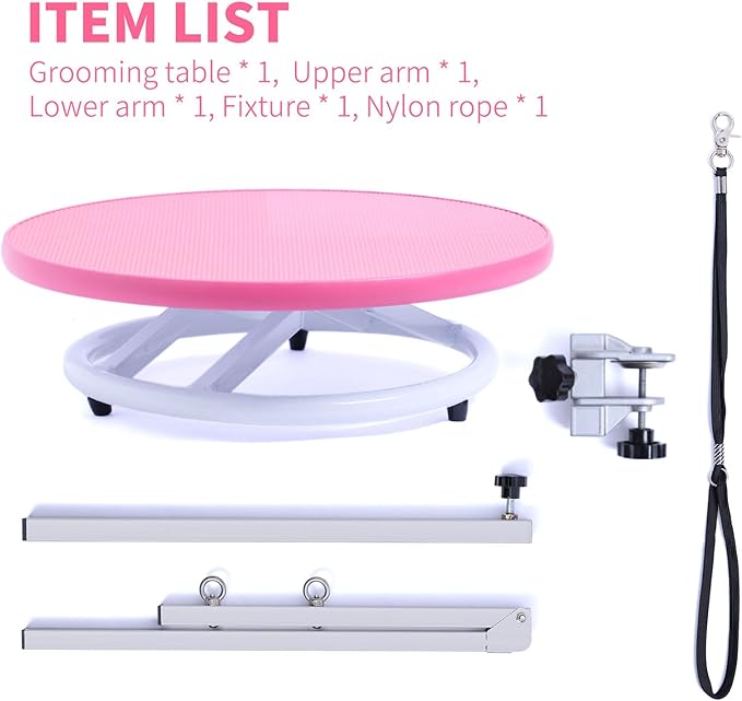 Dog Grooming Table for Dogs at-Home - 360 Rotating Medium Small Dog Grooming Table Adjustable Grooming Arm Includes Grooming Arm, Loop Noose