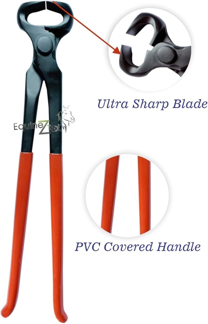 Professional Hoof Nipper 12" with PVC Covered Handle–Premium Heavy Duty Horse Farrier Tool for Precise Hoof Trimming,Shaping&Maintenance–Professional-Grade Equine Hoof Care Tool for Hoof Health
