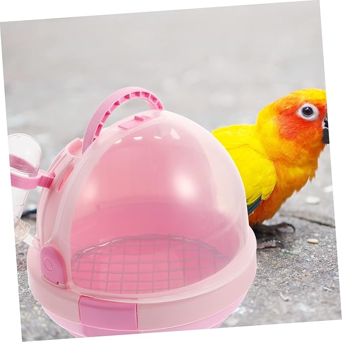 HANABASS 1set Portable Bird Carrier Cage Handle Handheld Parrot Travel Cage for Small Birds Includes Galvanized Mesh Base for Outdoor Use and Care