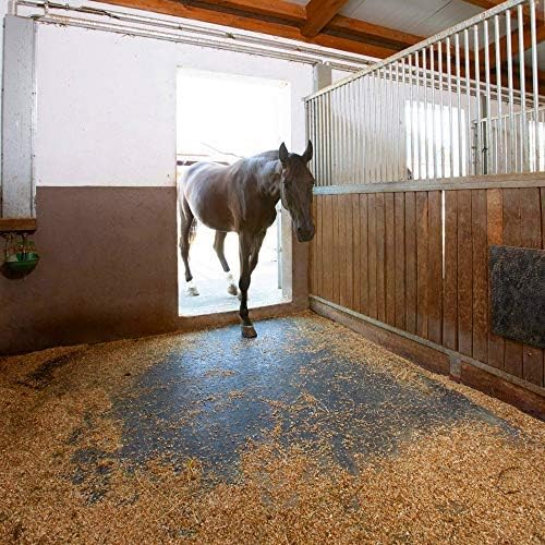 American Floor Mats - Heavy Duty Stall Tiles - Stable/Horse Flooring - Thick, Durable Rubber Solid Black 4 Center Tiles 3/4" Thick Expansion Set
