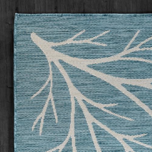 Washable Indoor Outdoor Rug 6x9 Modern Area Rugs Branch Pattern Non Shedding Waterproof Easy Clean Patio Deck Porch Living Room Bedroom Garden RV (54 Sq Ft)